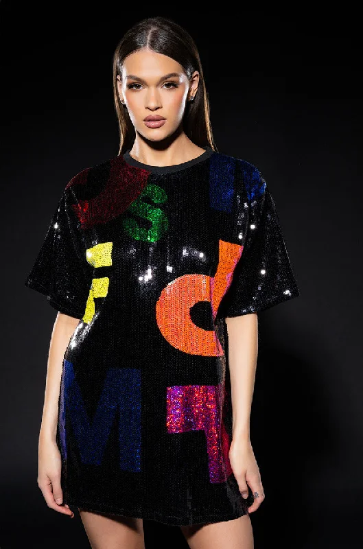 ALPHABET SEQUIN COVERED TSHIRT