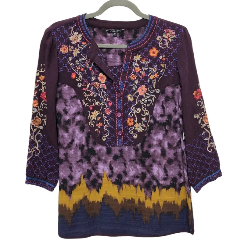 Tunic Long Sleeve By John Mark In Purple, Size: Xs