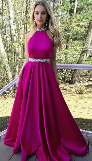 Prom Dress For Teens Halter Neckline, Prom Dresses, Graduation School Party Gown  gh2193