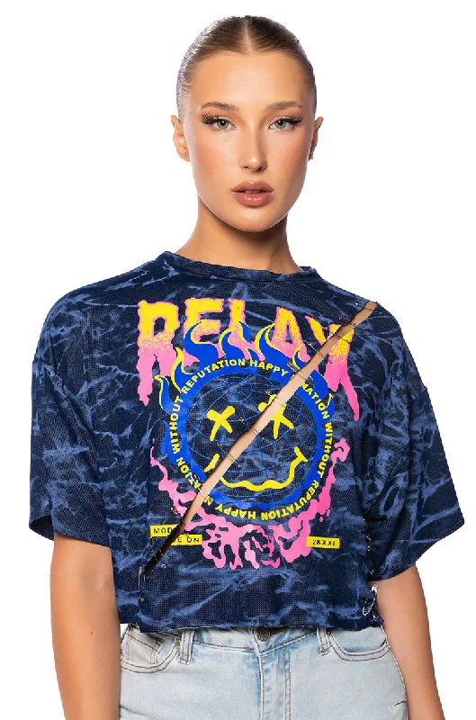 RELAX SMILEY GRAPHIC T SHIRT