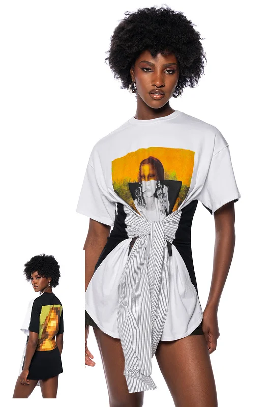 MONA TIE FRONT T SHIRT