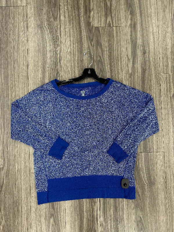 Top Long Sleeve By Clothes Mentor In Blue & Silver, Size: L