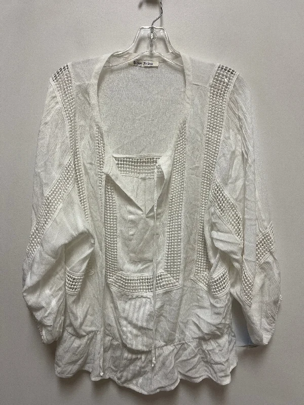 Top Long Sleeve By Black Rainn In White, Size: Xl