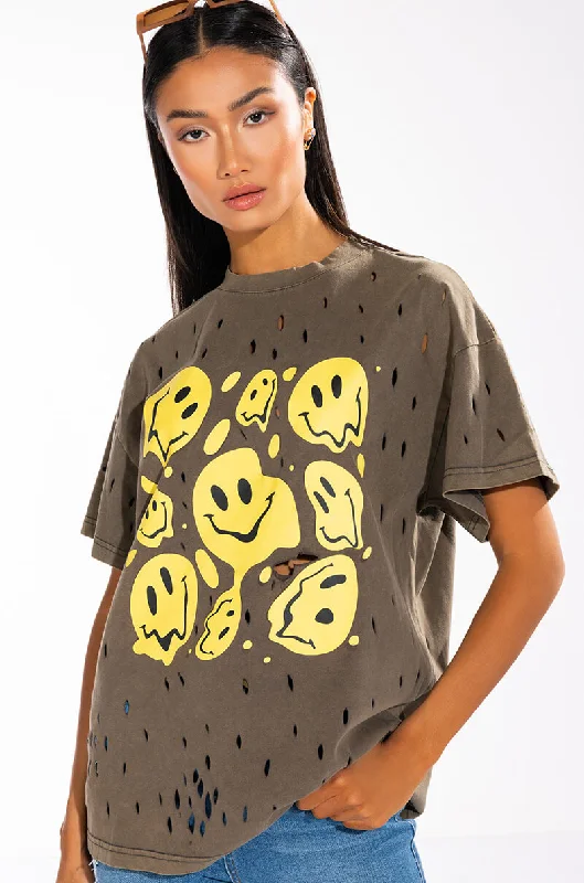 TRIPPY TRIPPY DISTRESSED CREW NECK TSHIRT