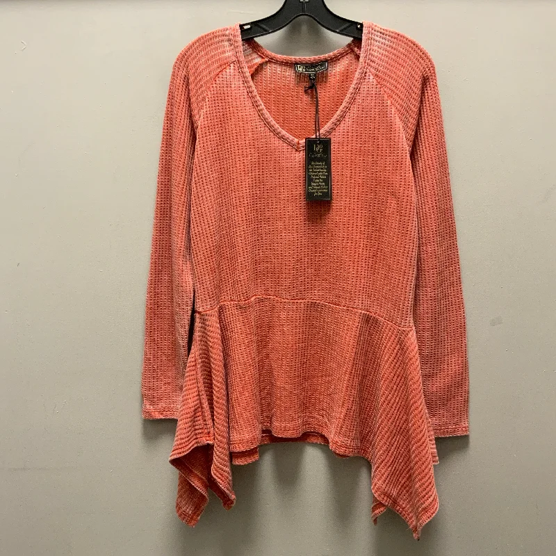 Top Long Sleeve By Diane Gilman In Orange, Size: M