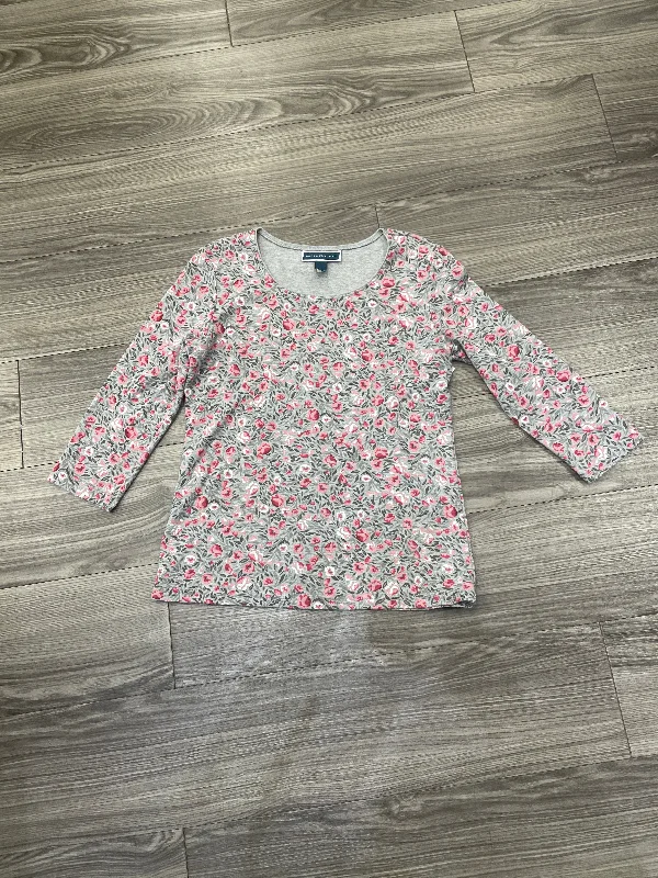 Top Long Sleeve By Karen Scott In Floral Print, Size: S