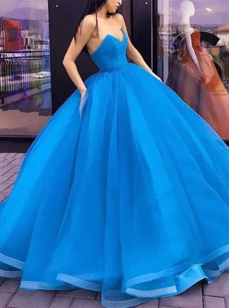 Blue Prom Dress, Evening Dress ,Winter Formal Dress, Pageant Dance Dresses, Back To School Party Gown gh1022