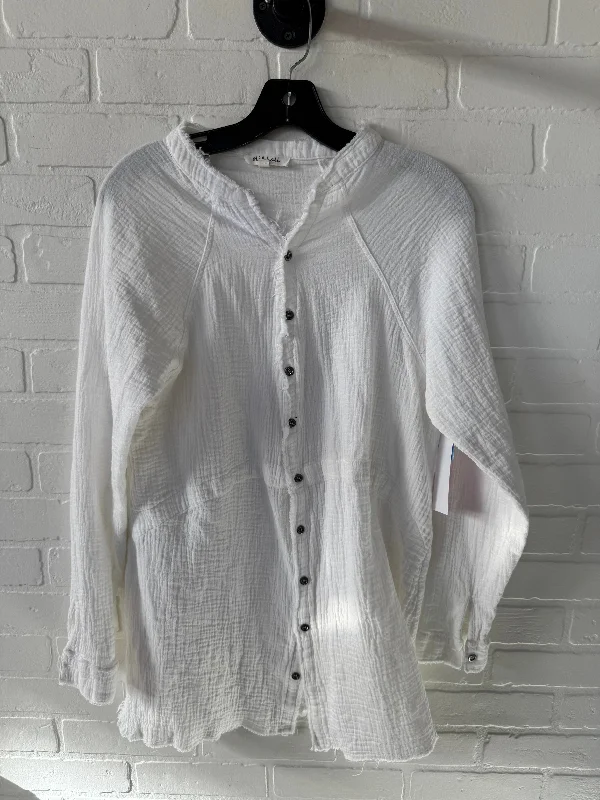 Top Long Sleeve By Oli & Hali In White, Size: S