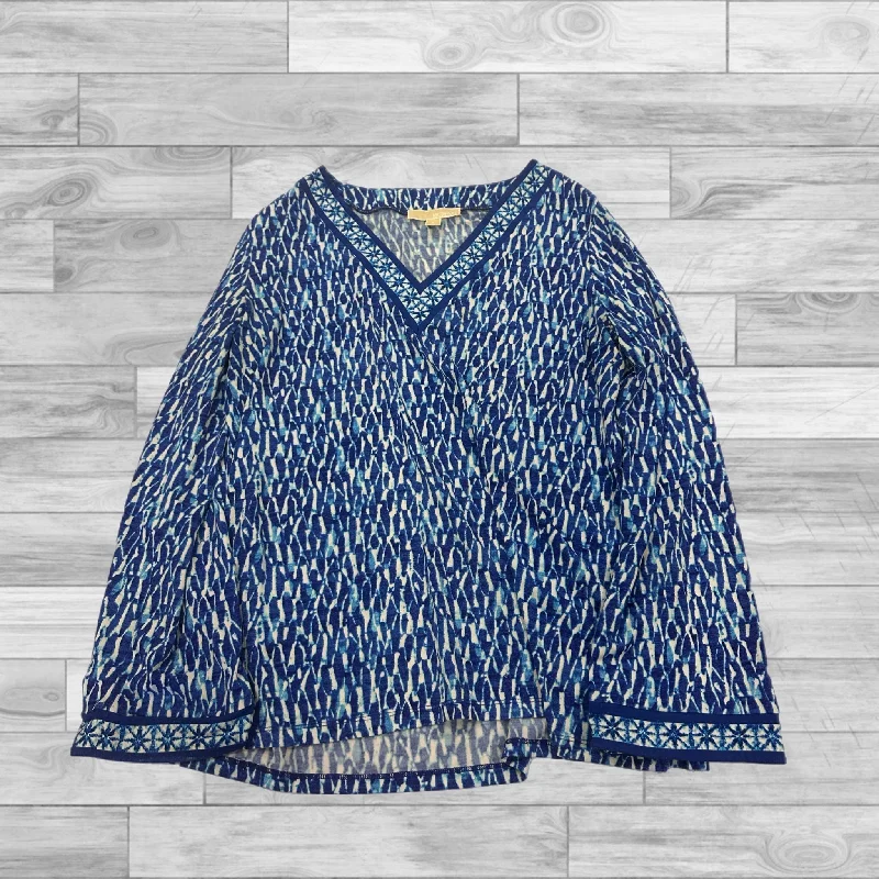 Top Long Sleeve By Michael By Michael Kors In Blue, Size: L