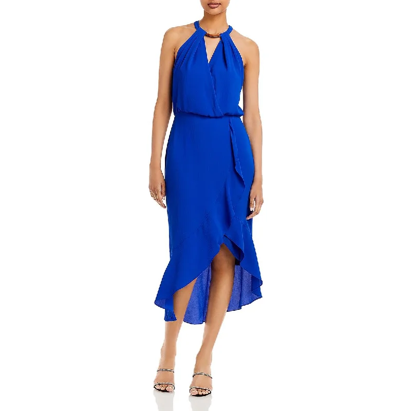 Aqua Womens Pleated Hi-Low Cocktail And Party Dress