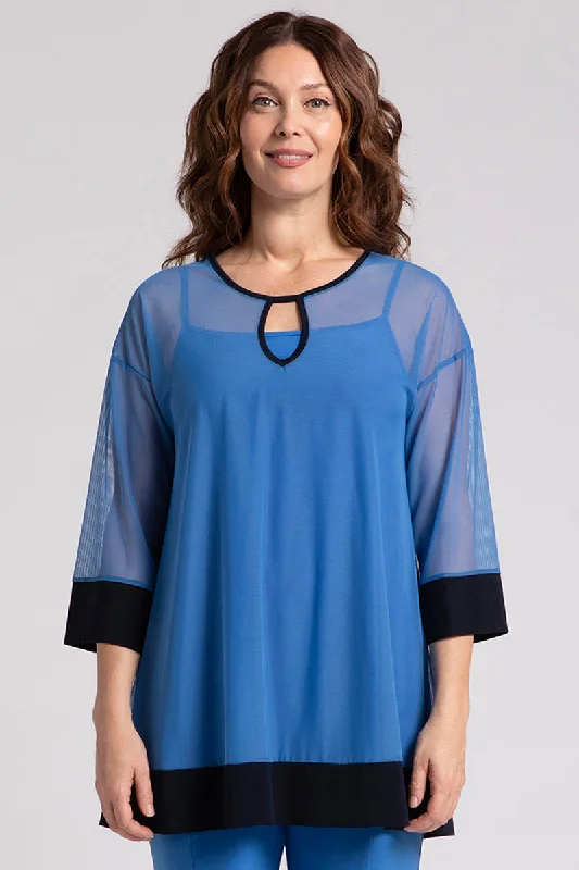 Mesh Keyhole Tunic | Marine