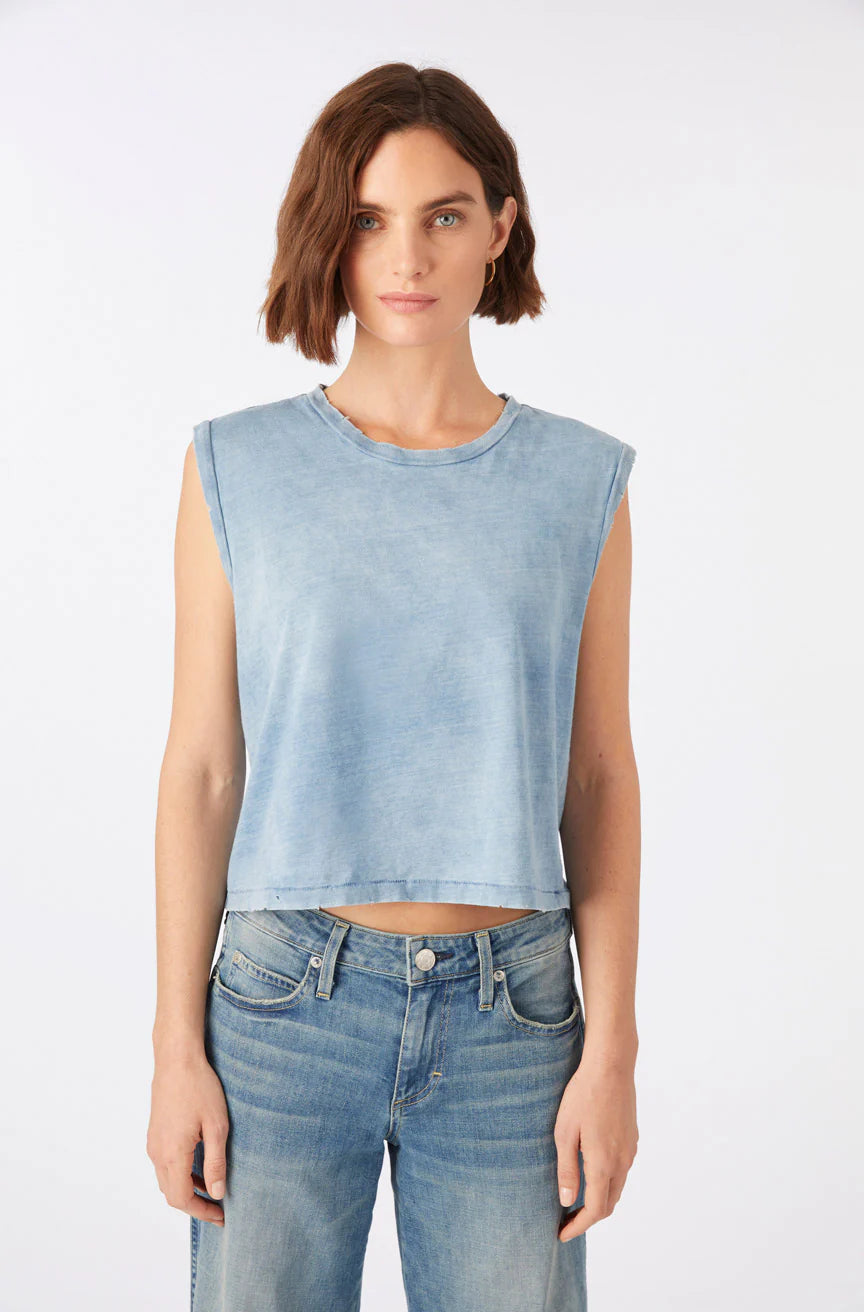 Sleeveless Babe Tee - Indigo Stone Wash