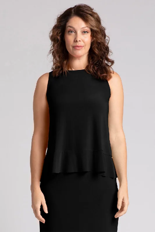 Sleeveless Peplum Top | Black