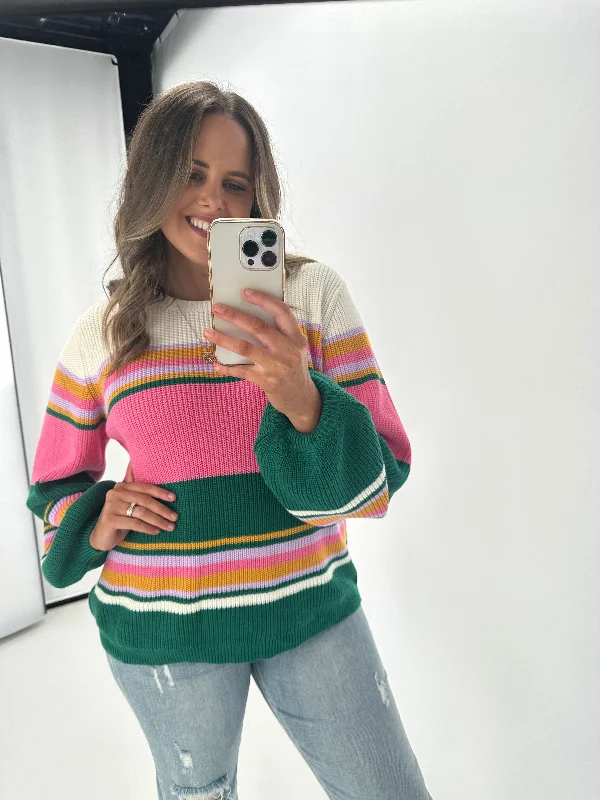 Sugarhill Brighton Marina Jumper Irregular Stripes Multi