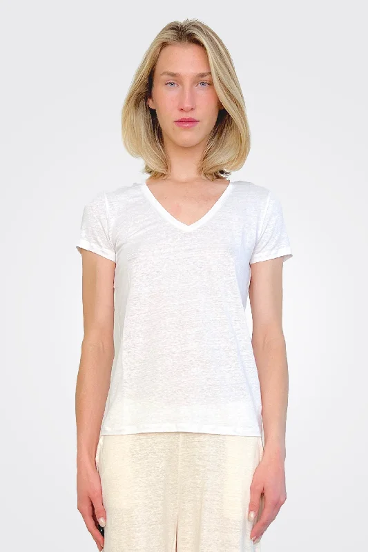 V Neck Tee - White