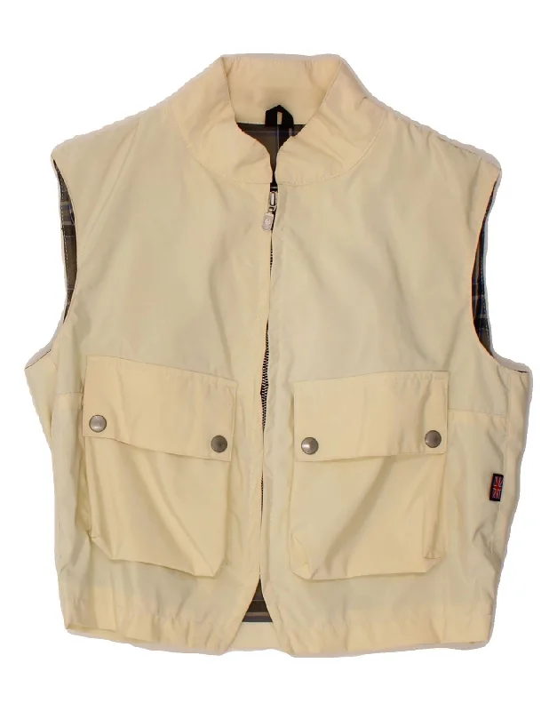 BELSTAFF Womens Crop Utility Gilet IT 44 Medium Beige Nylon