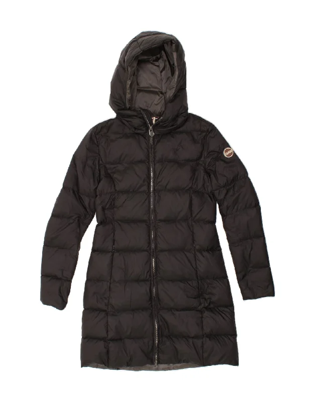 COLMAR Womens Hooded Padded Coat IT 40 Small Black Polyamide