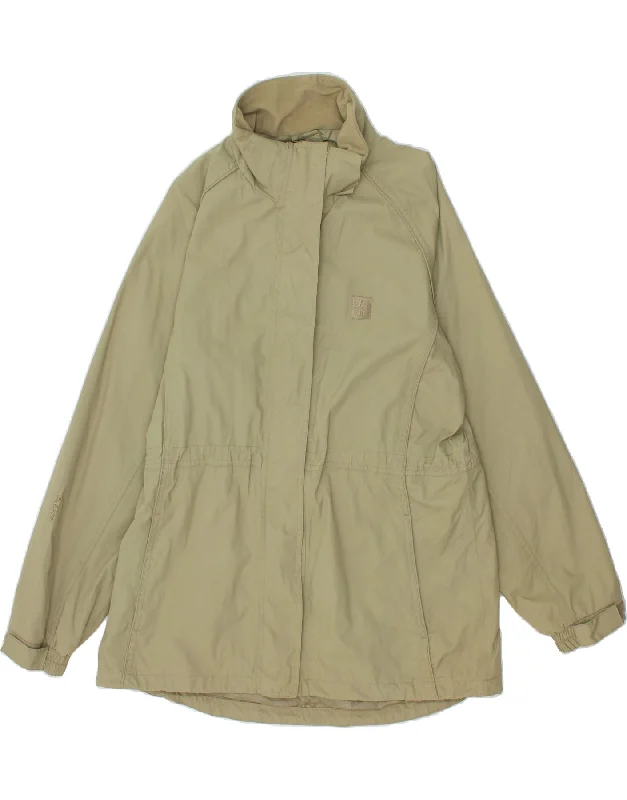 MOUNTAIN WAREHOUSE Womens Hooded Windbreaker Coat UK 18 XL Khaki Nylon