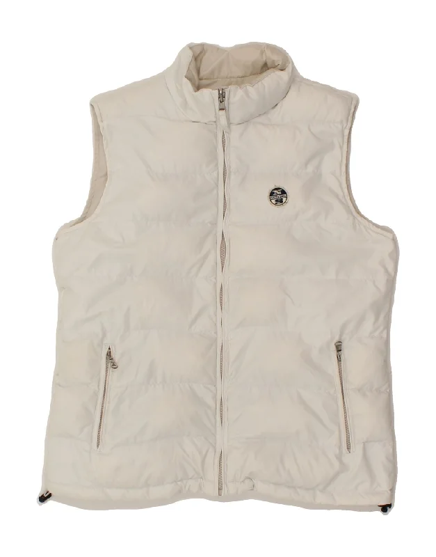 NORTH SAILS Womens Reversible Padded Gilet UK 16 Large White Polyamide