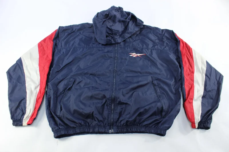 Reebok Embroidered Logo Red, Blue, & White Zip Up Jacket