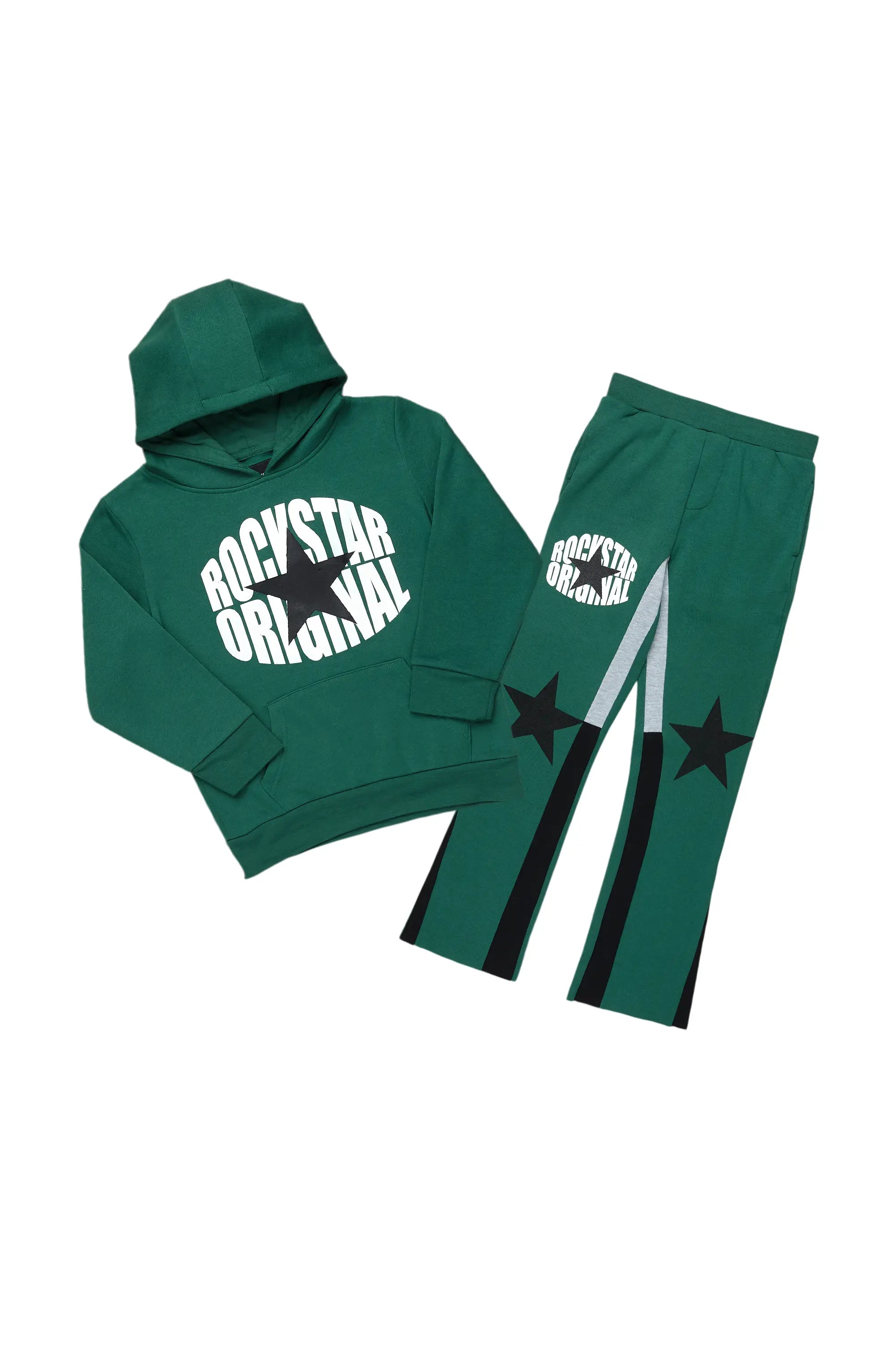 Boys Sarge Green Stacked Pant Set