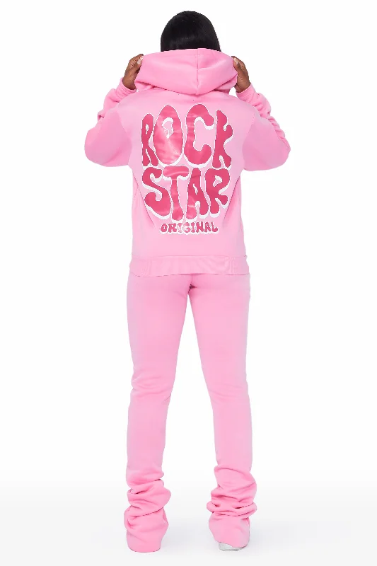 Teagan Pink Zip Up Super Stacked Trackset