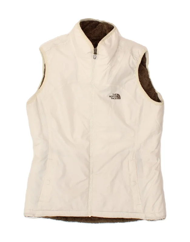 THE NORTH FACE Womens Reversible Padded Gilet UK 14 Medium White Polyester