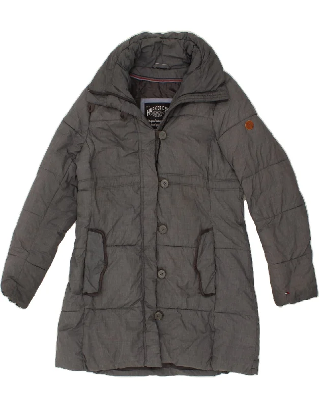 TOMMY HILFIGER Womens Padded Coat UK 16 Large Grey