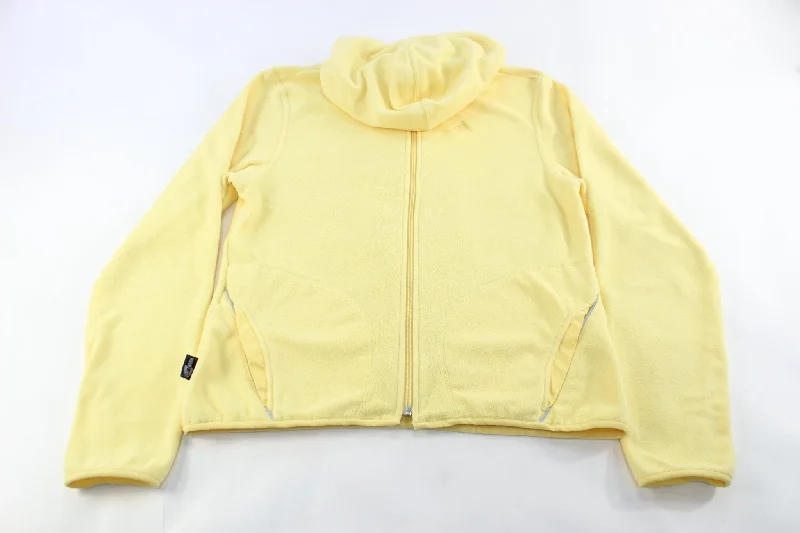 Women's Adidas Embroidered Logo Yellow Fleece Jacket