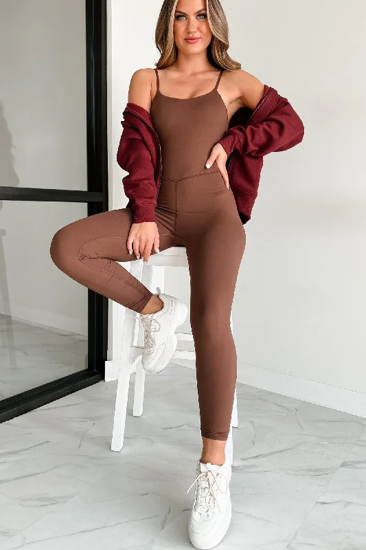 Winners Never Quit Fitted Cami Jumpsuit (Java)