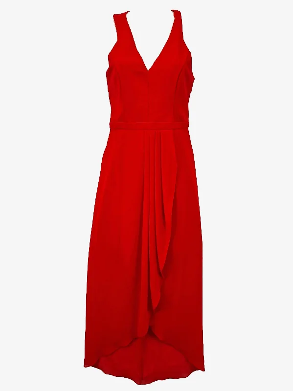 Forever New Romantic Draped Evening Midi Dress Size 8