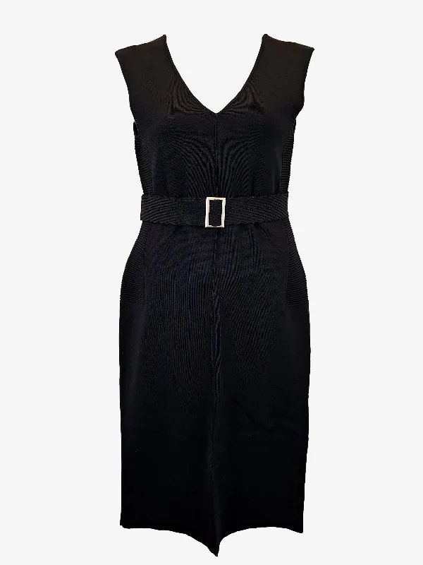 Saba Amara Milano V-neck Knit Belted Midi Dress Size L