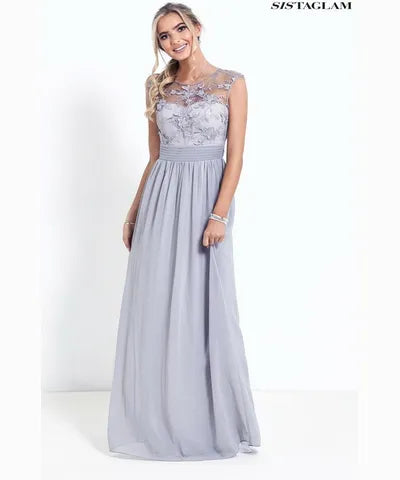 Embellished Maxi Dress Grey