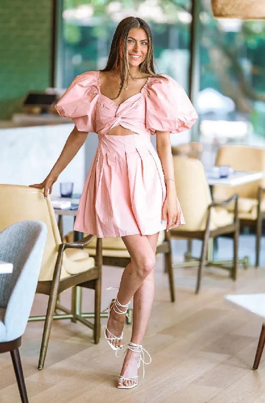 Find Your Golden Hour Mini Dress -Dusty Pink