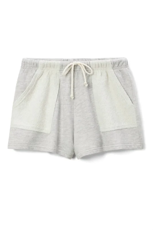 Lou Reverse Pocket French Terry Short In Heather Grey