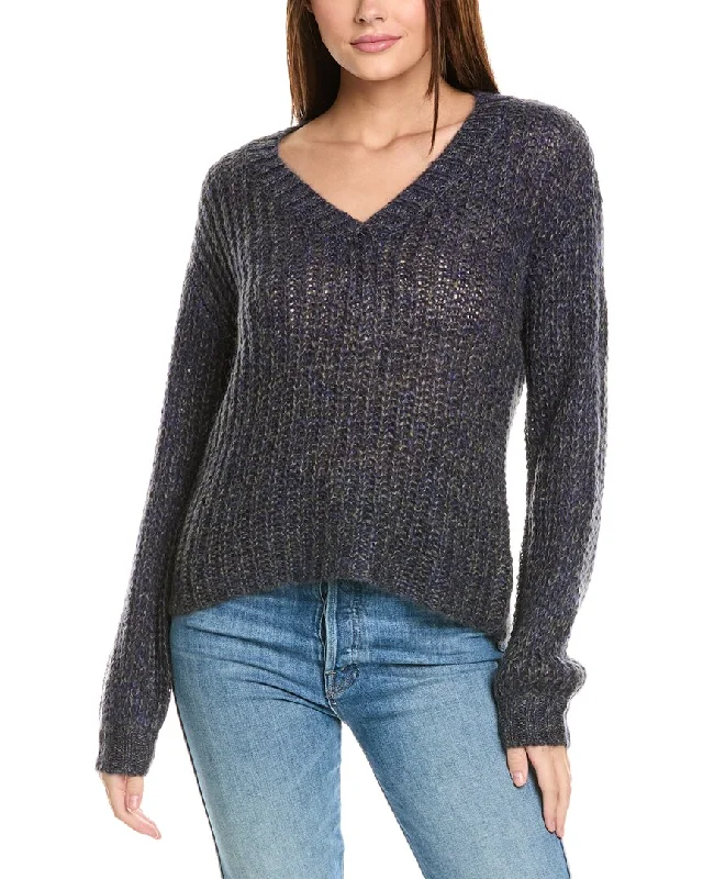 Bella Dahl V-Neck Relaxed Mohair-Blend Sweater