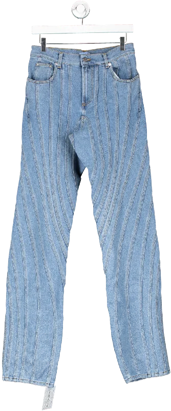 Mugler Blue Spiral Baggy Jeans UK S/M