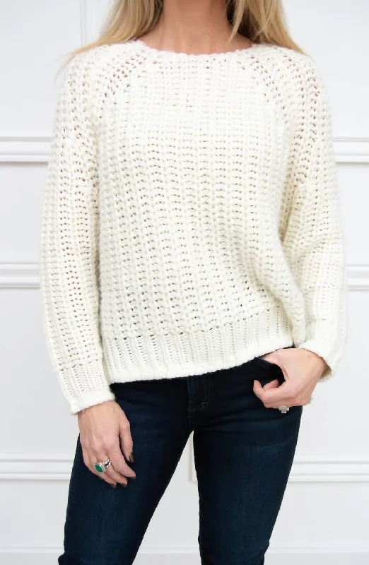 Page Chunky Crew Neck Sweater In Ivory